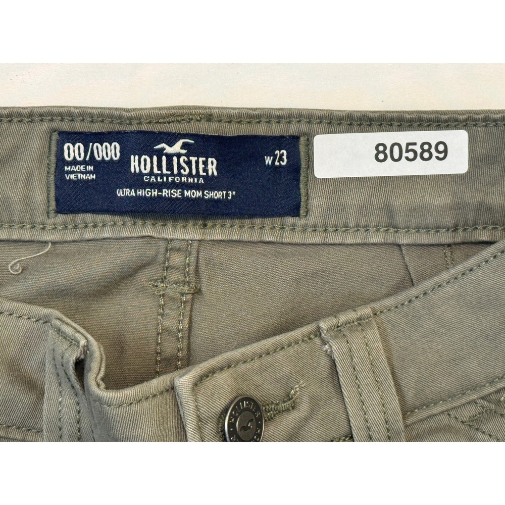 Hollister Ultra High-Rise Mom Short 3 Olive Green Cargo Utility Womens 00 W23 - Picture 5 of 5